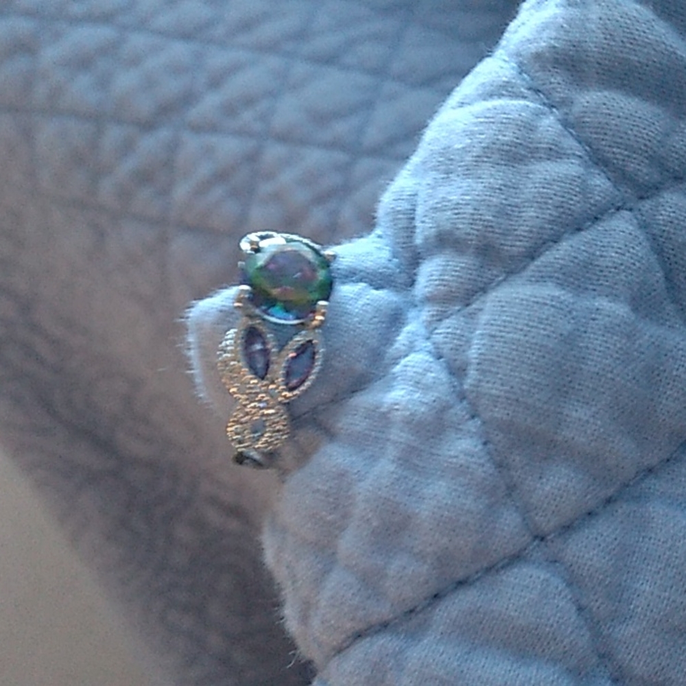 (D1) S925 Luxury Multicolor CZ Ring S 925 - Picture 2 of 4